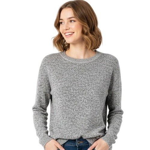 Lucky Brand Sweater Mens Medium Gray Heathered Crewneck Pullover Knit 7wc7008